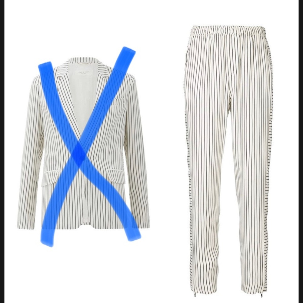Rag & Bone silk striped panel trousers